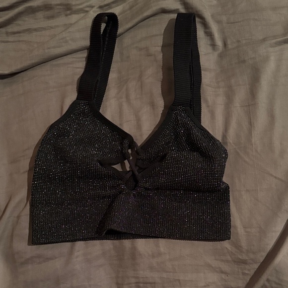 Urban Outfitters Black Sparkle Bralette - Picture 1 of 2